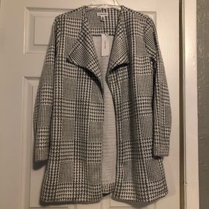 Calvin Klein Grey Patterned Open Drape Jacket
